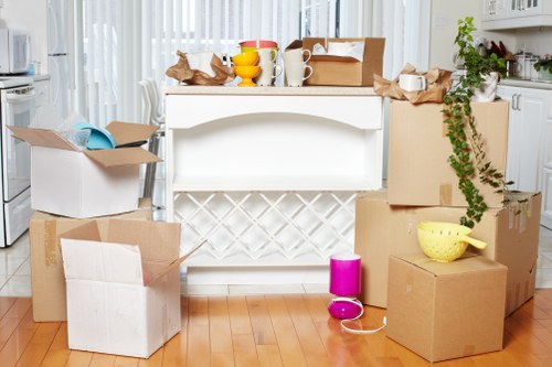 Packing materials and boxes prepared for a home move in Palmers Green