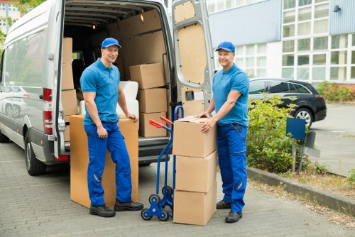 Careful loading of household items during a local flat removal